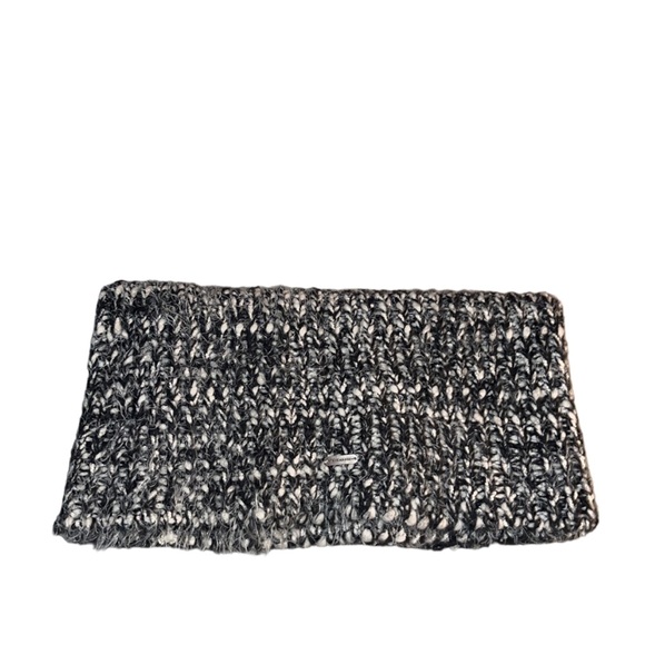 Steve Madden Eyelash Knit Tweed Infinite Scarf Neck Warmer & Fur Pom Beanie Hat - Picture 3 of 7